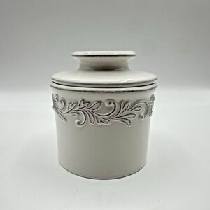 Butter Bell Crock Original L Tremain French Ceramic Butter Keeper White w Lid